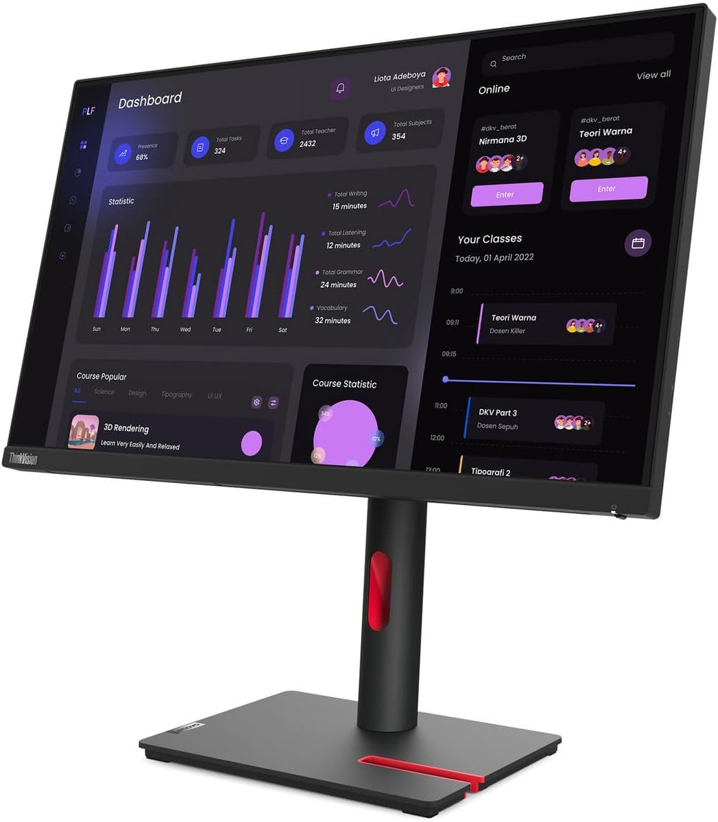 Monitor Lenovo T24I-30 60,96 cm (24") FHD 6 ms - Na zalogi - slika 3